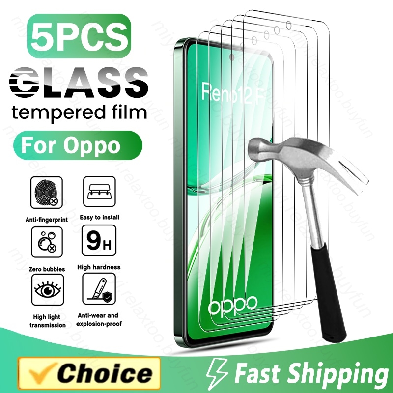 Oppo Reno 12 - 5PCS 100% Original HD กระจกนิรภัยป้องกันหน้าจอสําหรับ OPPO