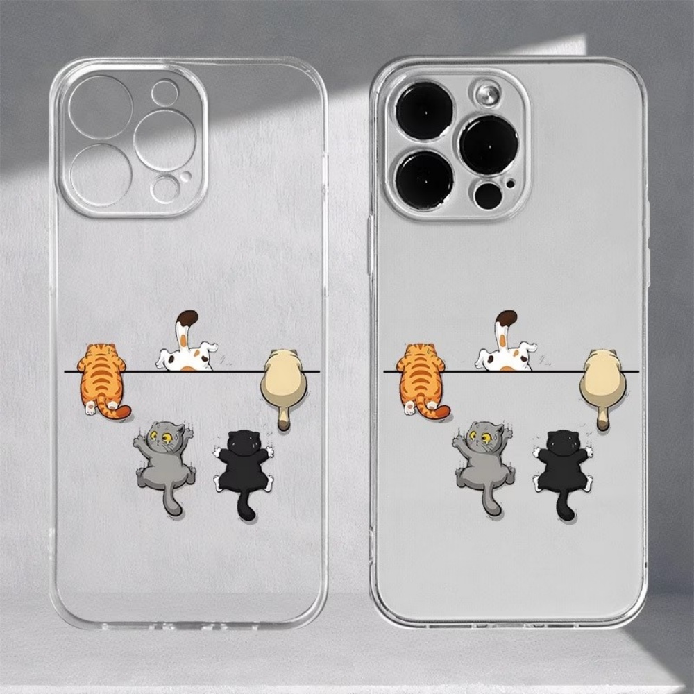 Apple Iphone 16 - เคสโทรศัพท์ลายแมวน่ารัก 5 แบบ สำหรับ iPhone 11